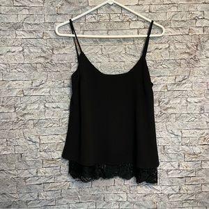 Week& Black Tank with Laced bottom hem Size small